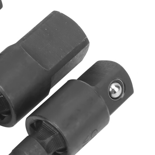 3Pcs Power Drill Socket Set Metal Hex Shank Impact Driver Adapter 360 Degree Rotatable Black 2