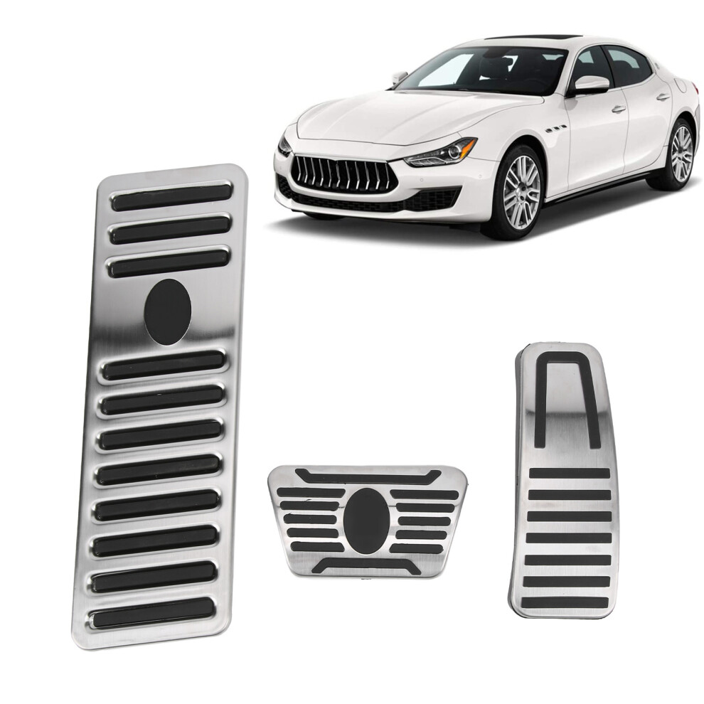 3Pcs Accelerator Brake Pedals Foot Rest Plate Waterproof Fireproof Replacement For Maserati Ghibli 2014Â2017 3661322678727