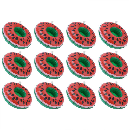 Sous-verre gonflable en forme de pastèque 12 pièces porte-gobelets 7,0 oz