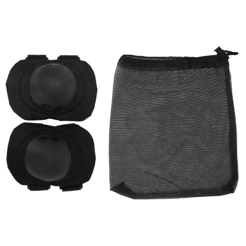 Ginocchiere nere per bambini 18x13 cm + banda da 25 cm 1