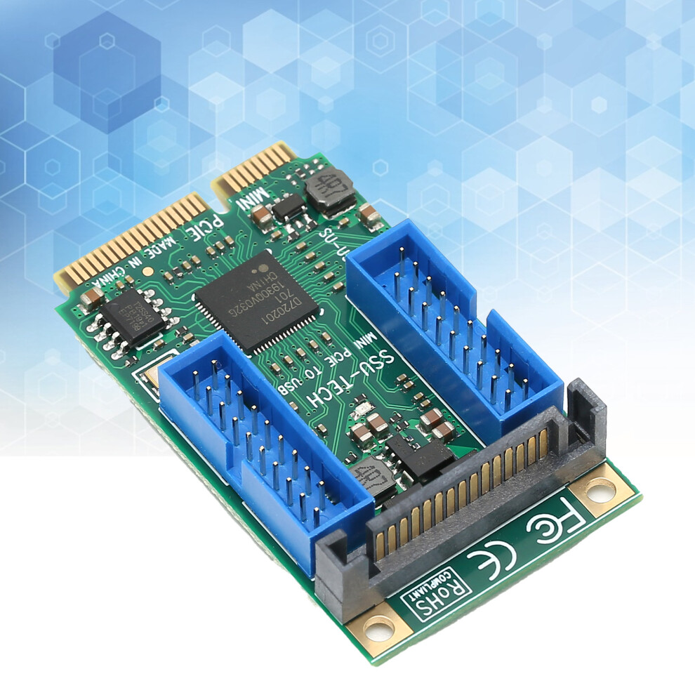 Mini Pcie To Usb3.0 Front Expansion Card For Windows Xp/2003/Vista Win7/Win8/Win10/2003/Linux(Dual 19Pinï¼10313Ï¼ ) 4921322680427
