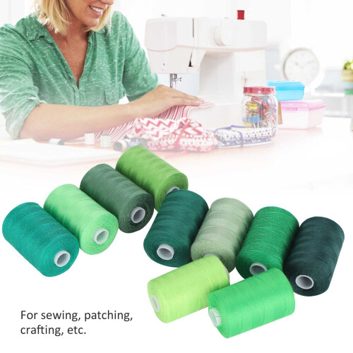 Ensemble de 10 bobines de fil à coudre vert - 10 yd/bobine 2