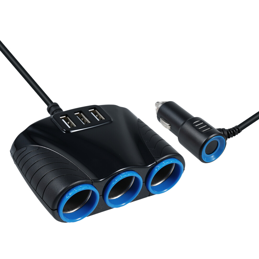 12-24V 3Ways Car Lighter Socket Splitter Usb Charger Power Adapter Replacement For Vehicles And Tablet Pc, Smartphone,Etc. 9411322683191