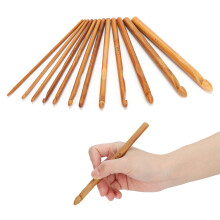12 pièces de crochets en bambou carbonisé de 3,0 à 10,0 mm