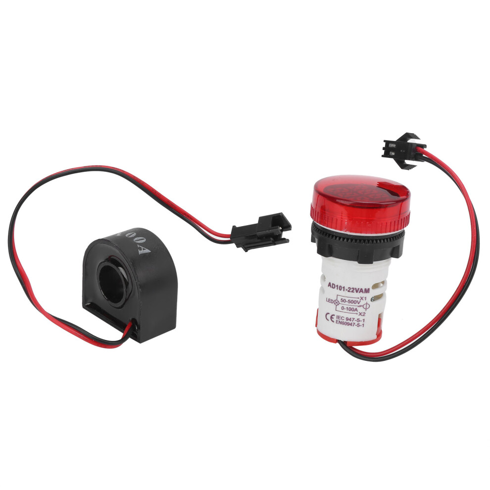 Ad101â22Vam Indicator Light Voltage Current Dual Display Indicator Ac50â500V 0Â100Ared 4981322683828