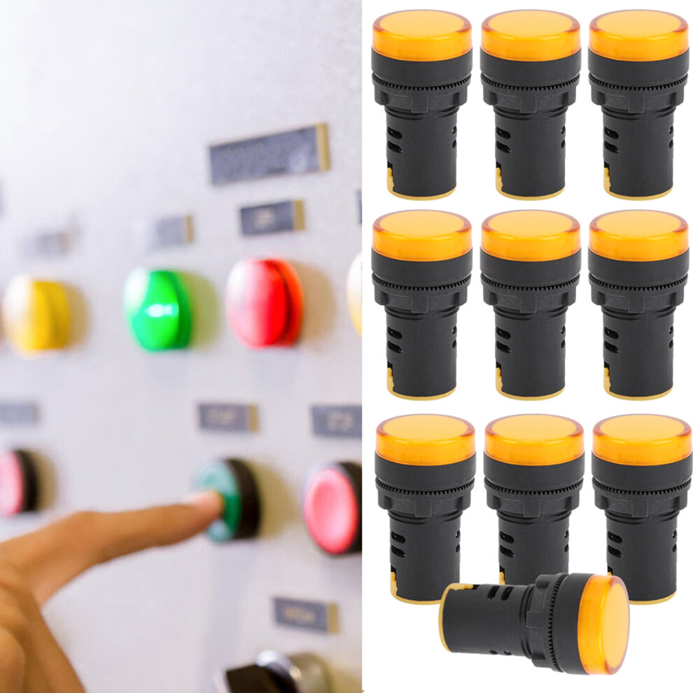 10Pcs Ad16â22Ds Yellow Led Indicator High Brightness Led Signal Lamp Light For Signal Indicationac/Dc110v 3391322683925