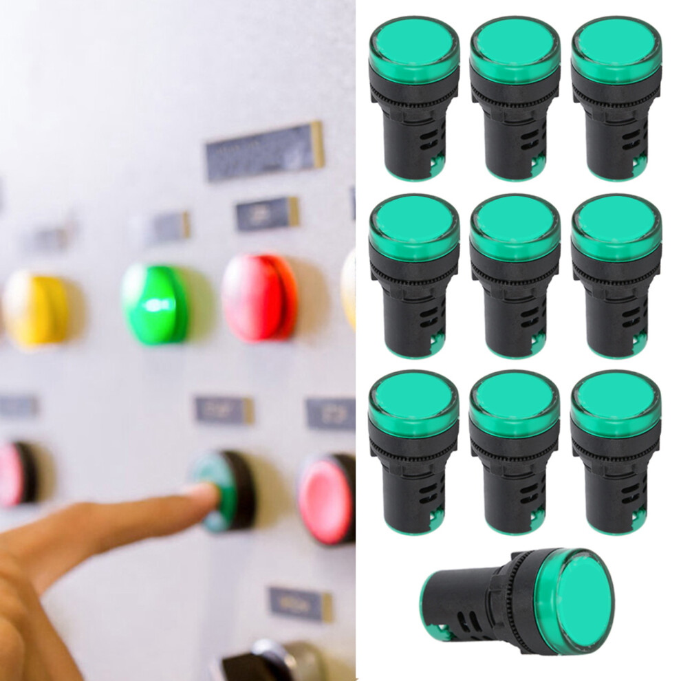 10Pcs Ad16â22Ds Led Indicator Light High Brightness Green Led Signal Lamp For Signal Indicationac220v 4351322683867
