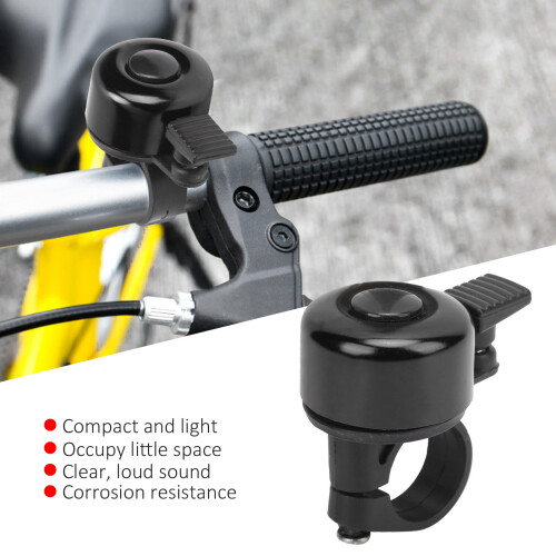 Mini campanello per bicicletta in alluminio 17-19mm nero 22g 2