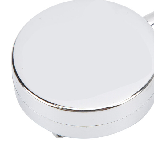 Porte-clés rétractable en acier inoxydable, argenté, 4 cm 2