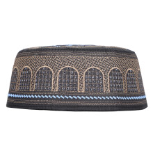 Chapeau musulman 59 noir brodé bonnet de prière