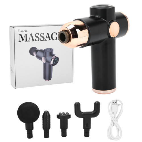 Pistolet de massage 1800 mAh 6 vitesses ABS noir compact 1