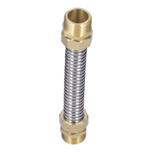 Tubo corrugato con filetto maschio G1 acciaio inossidabile 304 20 cm argento