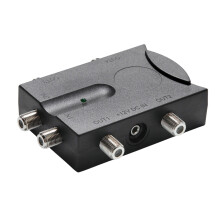 Bi-directional TV Amplifier 2 Inputs TV Antenna Signal Booster with 4 Outputs Low Noise TV Signal Splitter Antenna Signal Booster with Reve