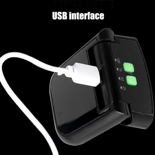 Luce da cappello a clip USB 1000mAh 6,2 x 5 x 2,1 cm Nero 2