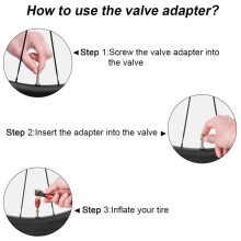 Ensemble d'adaptateurs de valve, 25 pièces, Noir/Or, SV/AV/DV