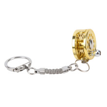 Porte-clés mini moulinet de pêche en aluminium, diamètre 2,5 cm, 15 g