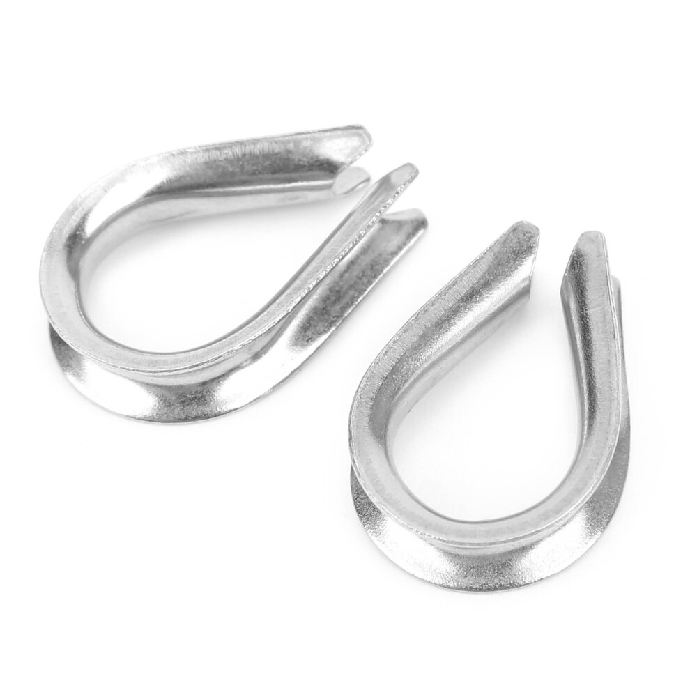 50Pcs U Type Clamps 304 Stainless Steel Wire Rope Clips Protection Heart Ring Kits Universal M4 8471322696455