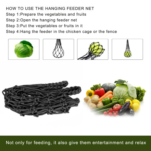 Rete da alimentazione appesa per pollame in nylon nero 2