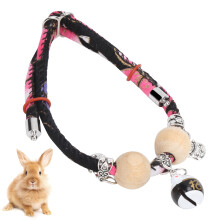 Collier décoratif réglable pour lapins taille S cloche noire
