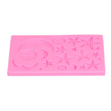 Stampo in silicone a forma di viso Stella e Luna 226g/8oz rosa