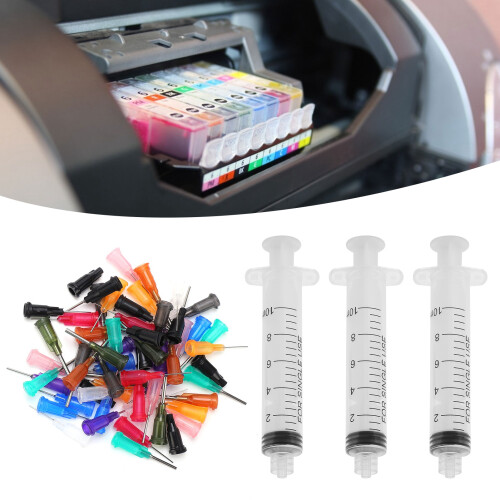 60 pezzi di siringhe in plastica da 10 ml con 3 aghi