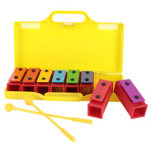 Xylophon für Kinder, 8 Noten Percussion-Instrument mit 2 Drumsticks, gelbe Box