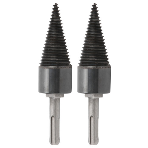 2Pcs Twist Firewood Splitter Wood Cone Punch Drill Bit Split Tool Hardware 32mm 1