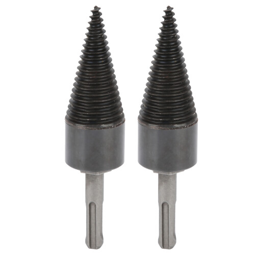 2Pcs Twist Firewood Splitter Wood Cone Punch Drill Bit Split Tool Hardware 32mm