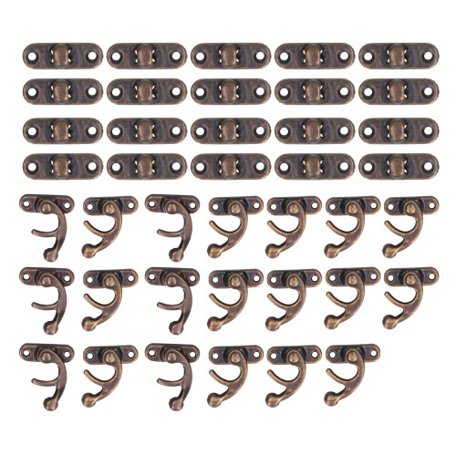 Set da 20 pezzi di lucchetti in alluminio antico a forma di corno, 32x28 mm, 53 g 1