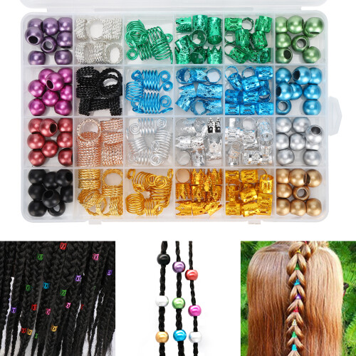 216 pezzi anelli in lega per trecce dreadlocks forati