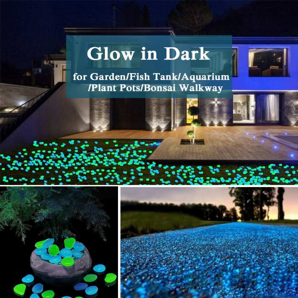 300Pcs Glowing Rocks Outdoor Glow Decorative Stones Garden Yard Lawn Luminous Pebbles Light
