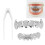 XHYT1016 Dentiere in argento Hip Hop, riutilizzabili 16