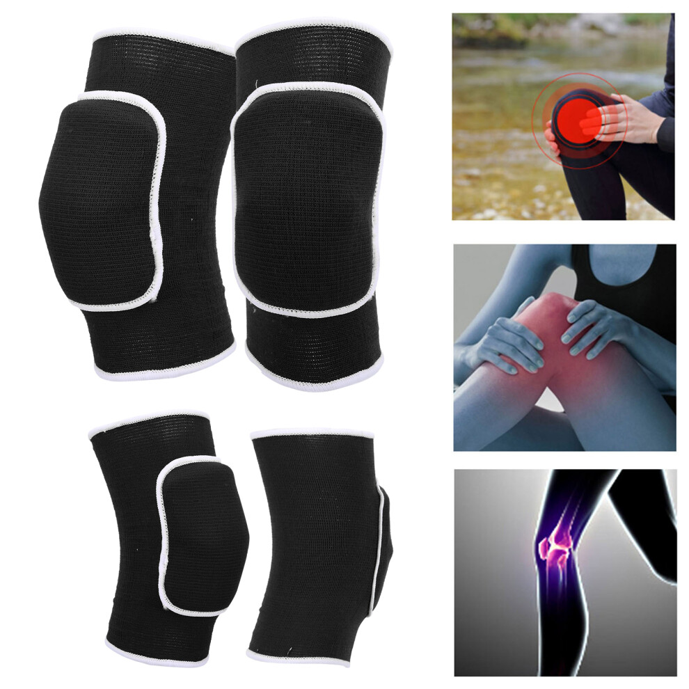 1 Pair Protective Knee Pads Thicken Sponge Brace Knee Guards For Dance Yoga Multi Sportsblack White 8421322706807