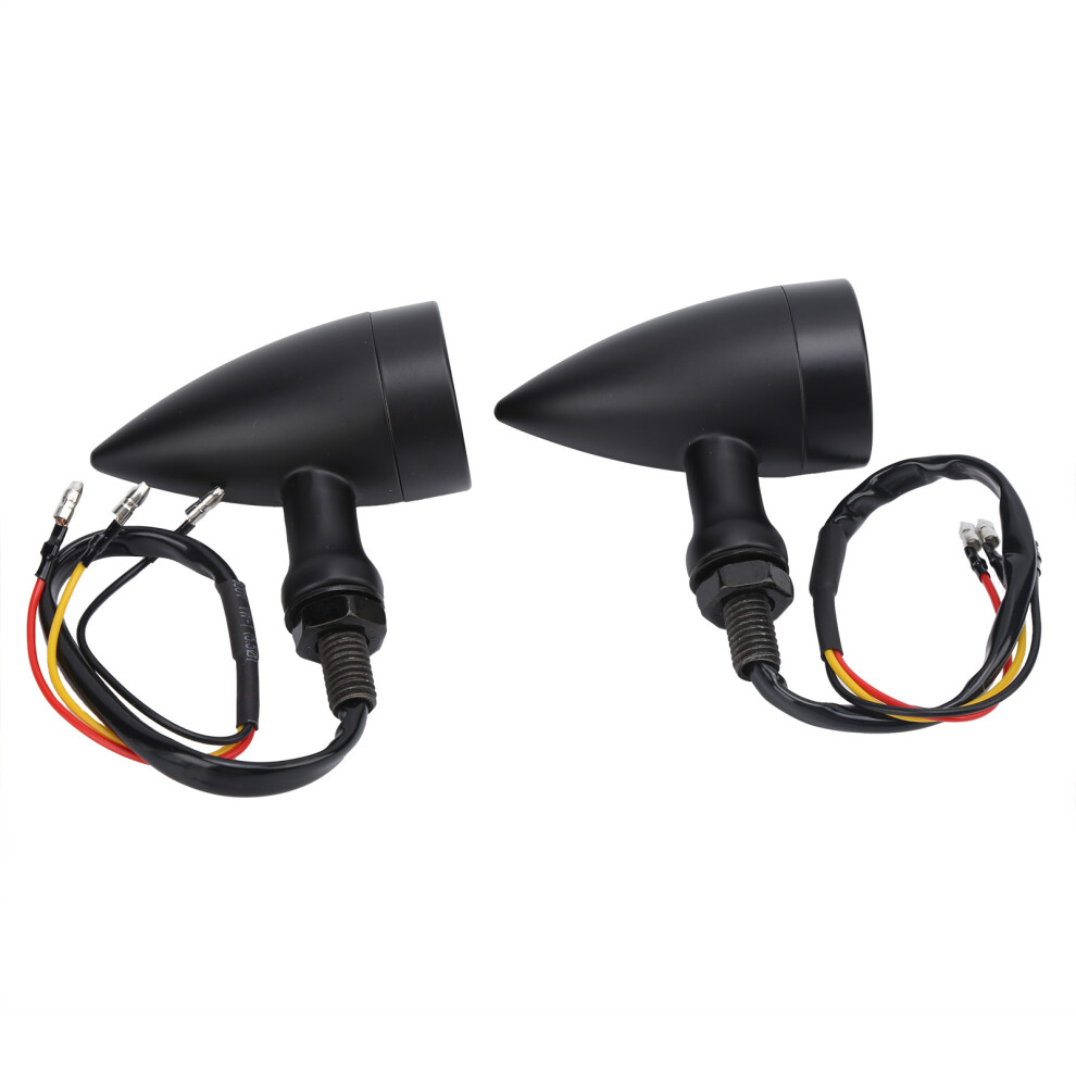 2Pcs Motorcycle Turn Signal Lamp 12V 10Mm Thread Diameter Color Aluminum Retro Universal Amber 9421322707469