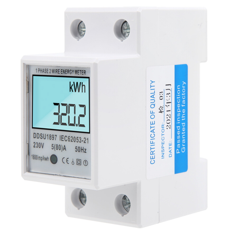 Ddsu1897 Intelligent Energy Meter Single Phase Din Rail Micro Digital Power Meter With Backlight 4601322707446