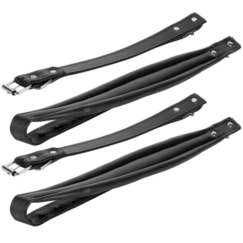 2 pièces de sangle en cuir PU accordéon 83-110 cm noir 1