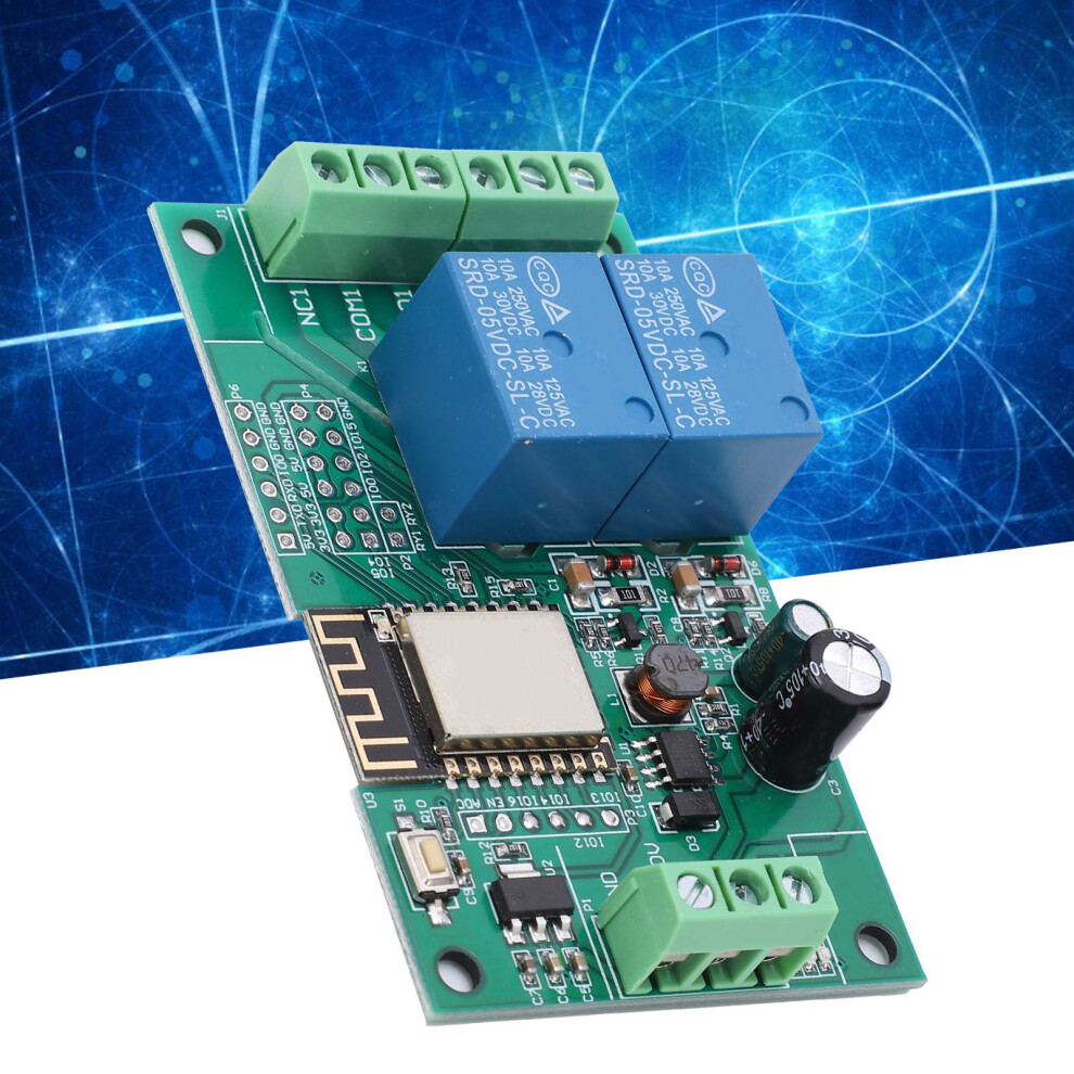 Wi Fi Relay Module Dualchannel Pcb Dc 880V For Esp8266 Secondary Development Learning 7671322707255