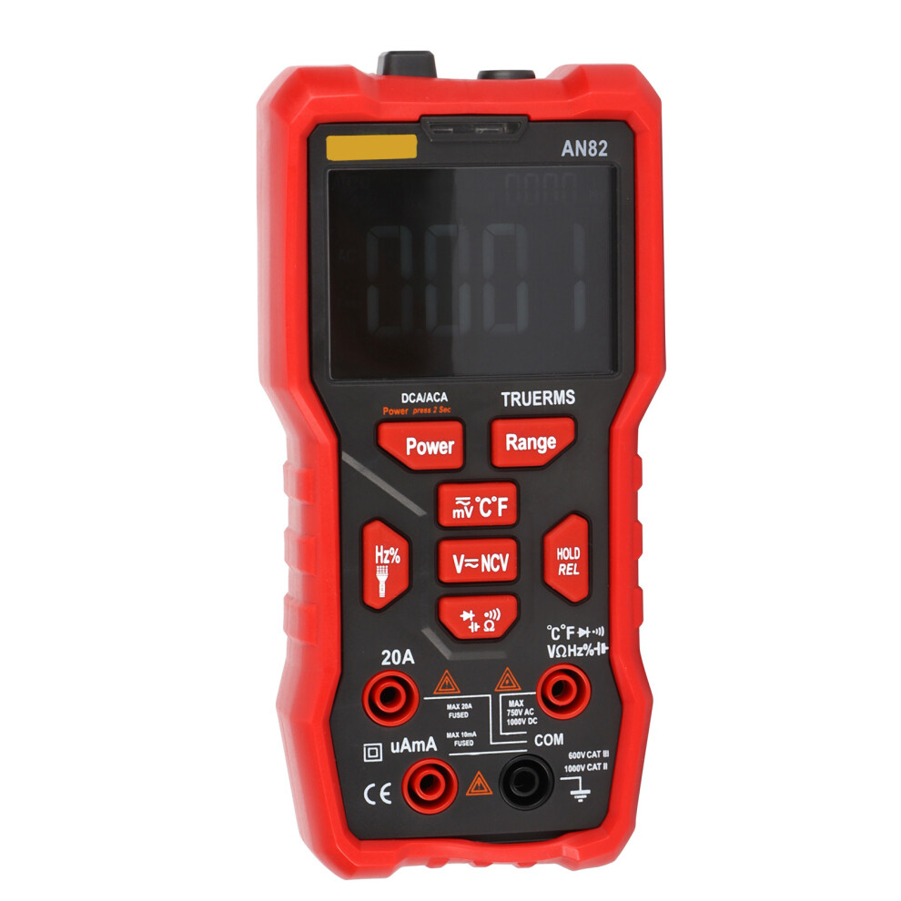Handheld Digital Multimeter Intelligent Identification Electrician Maintenance Instrument Red 3411322707855