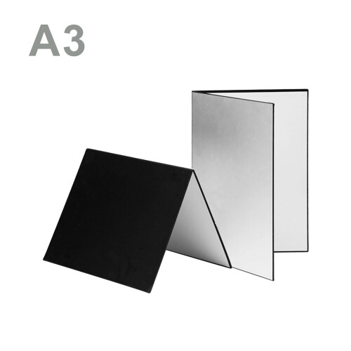 Réflecteur en carton 3-en-1 2,5 mm A3 Noir Blanc Argent 2