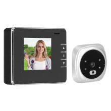 Œilleton numérique de porte de 2,8 pouces, lumière LED, 32 Go, argent