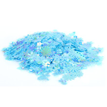 Confettis en forme de fleur scintillants 30 g sac en PVC bleu