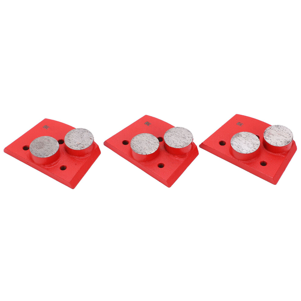 3Pcs Diamond Grinding Pads Red Trapezoid 30# Grit 2 Cylindrical Teeth For Concrete Polishing 9401322712885