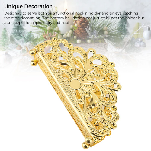 Porte-serviettes debout en fer doré, motif floral 2