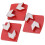 3 pezzi di scarpe diamantate rosse 30# denti a freccia 12