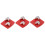 3 pezzi di scarpe diamantate rosse 30# denti a freccia 4