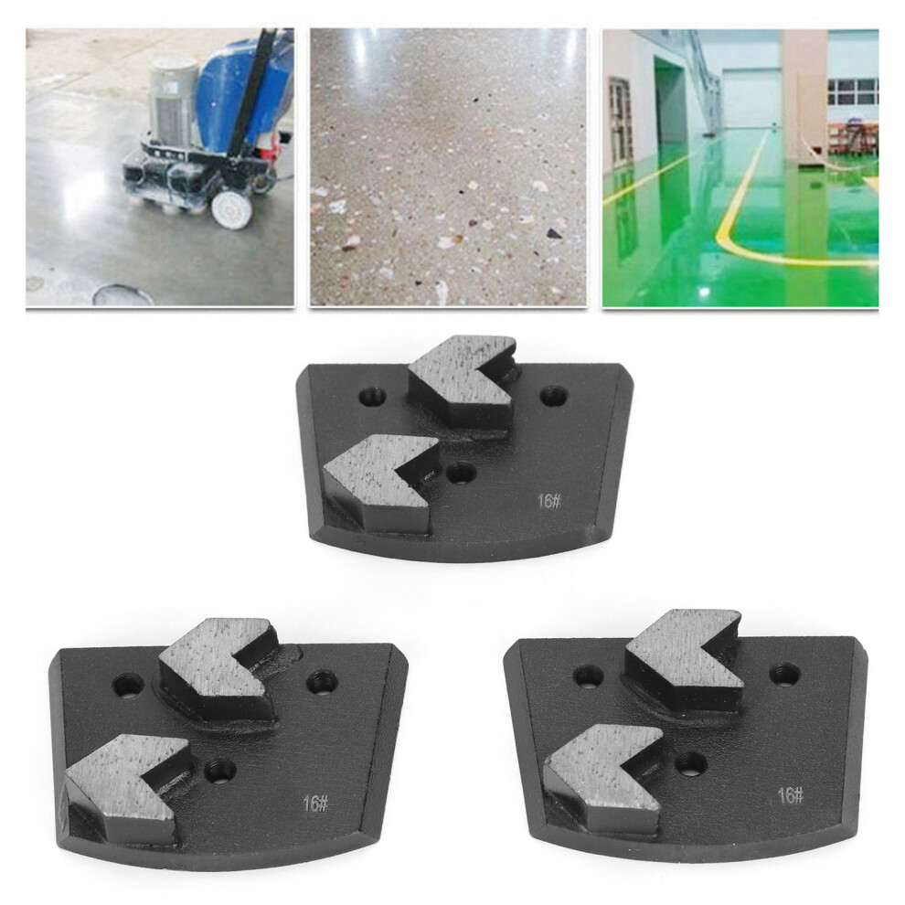 3Pcs Diamond Grinding Block Arrow Shape 2 Teeth Concrete Sanding Pad Grinder Accessories 7901322712660