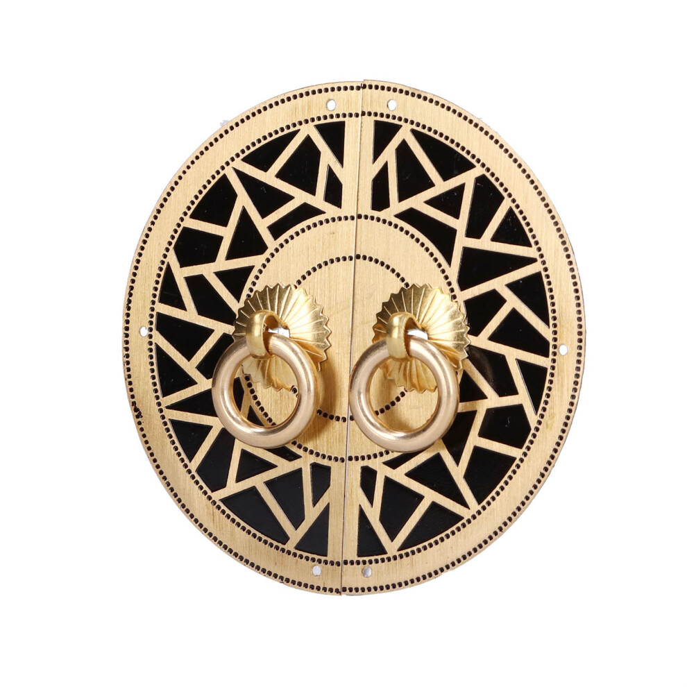 Chinese Antique Cabinet Handle Brass Circular Plaid Bookcase Knob For Wardrobe Door Window 4641322714075
