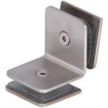 Morsetto per vetro a 90 in acciaio inossidabile 304, 45x45mm, 8-12mm, Argento