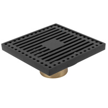 Highgrade Scarico a pavimento antico, 1010 cm Nero