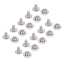 50 ensembles de rivets hexagonaux de 8 mm ensemble de vis à fente argenté